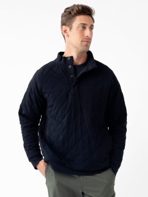 Men's Brushed Bamboo Quilted Snap Pullover - Last Chance