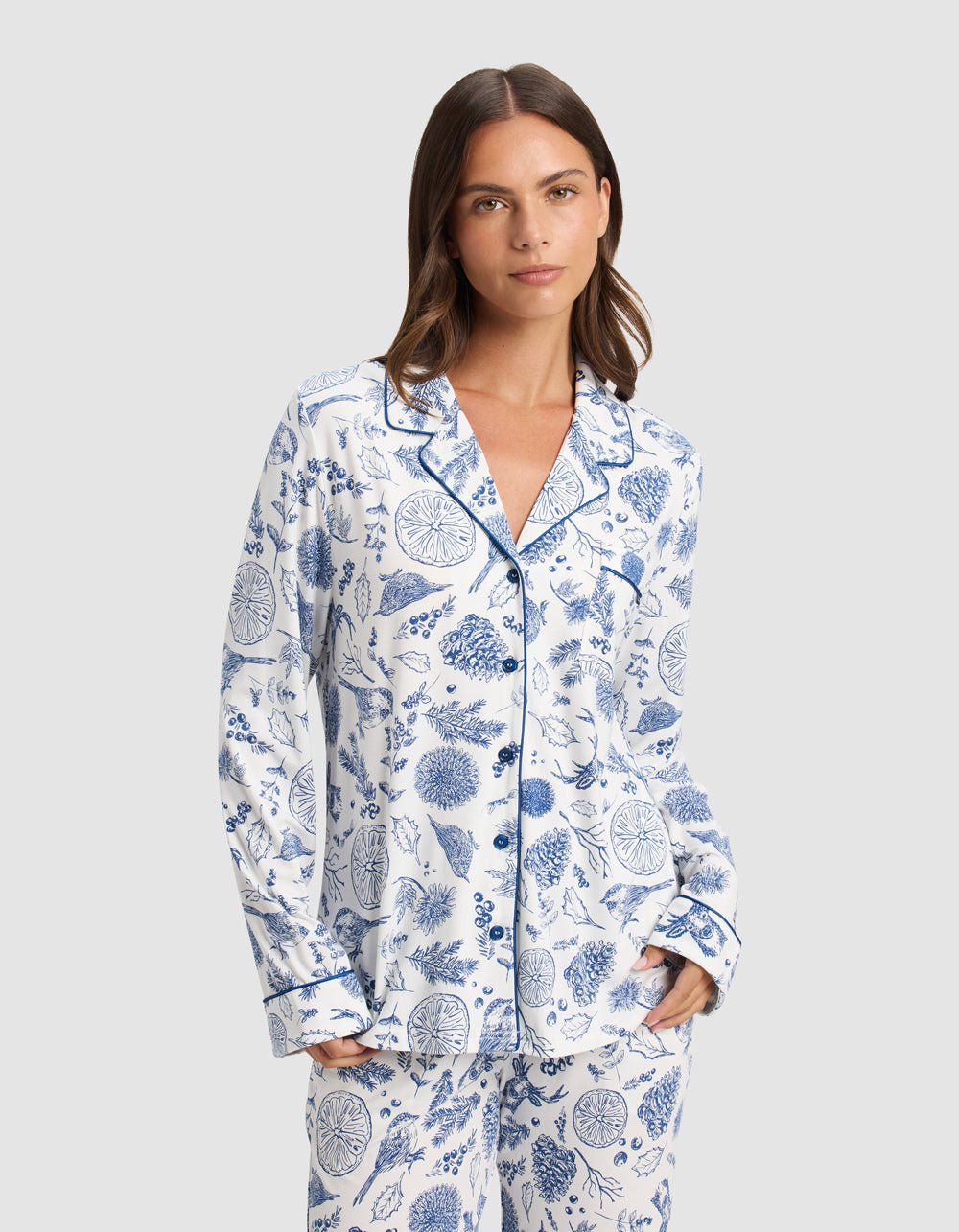 Women's Bamboo Stretch-Knit Long Sleeve Pajama Set - Image 6