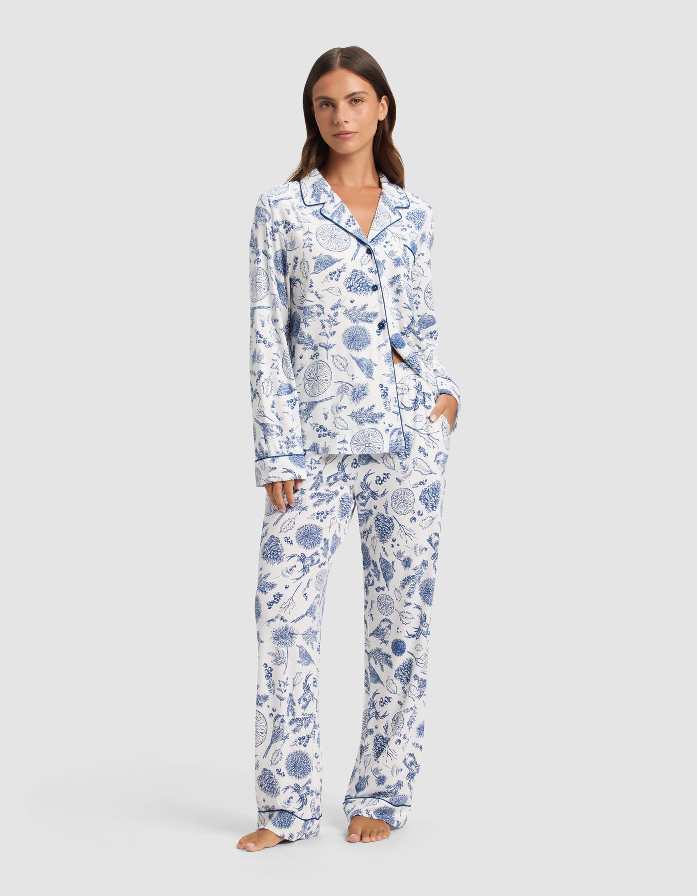 Women's Bamboo Stretch-Knit Long Sleeve Pajama Set - Image 4