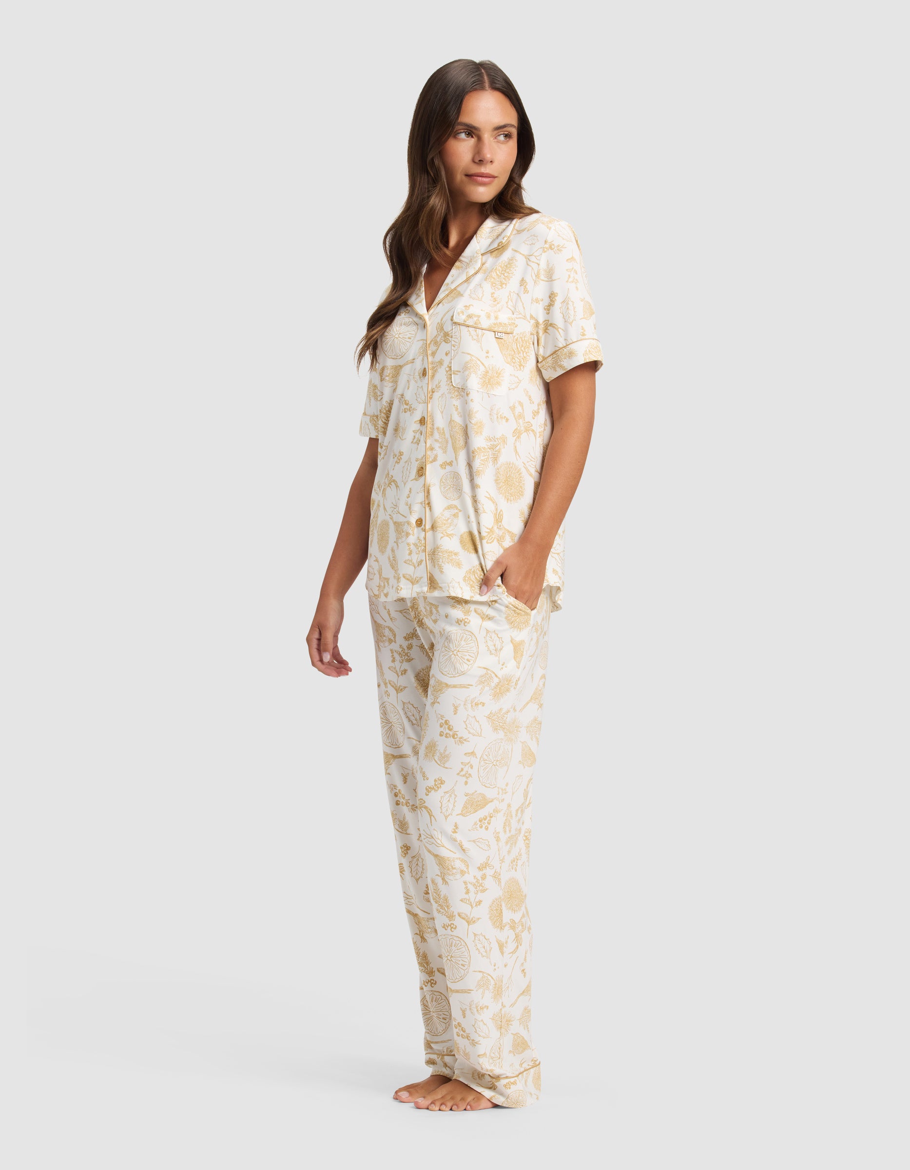 Women's Bamboo Stretch-Knit Short Sleeve & Pant Pajama Set - Image 7