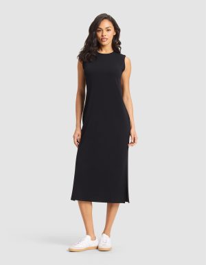 Women's Brushed Bamboo Sleeveless Midi Dress