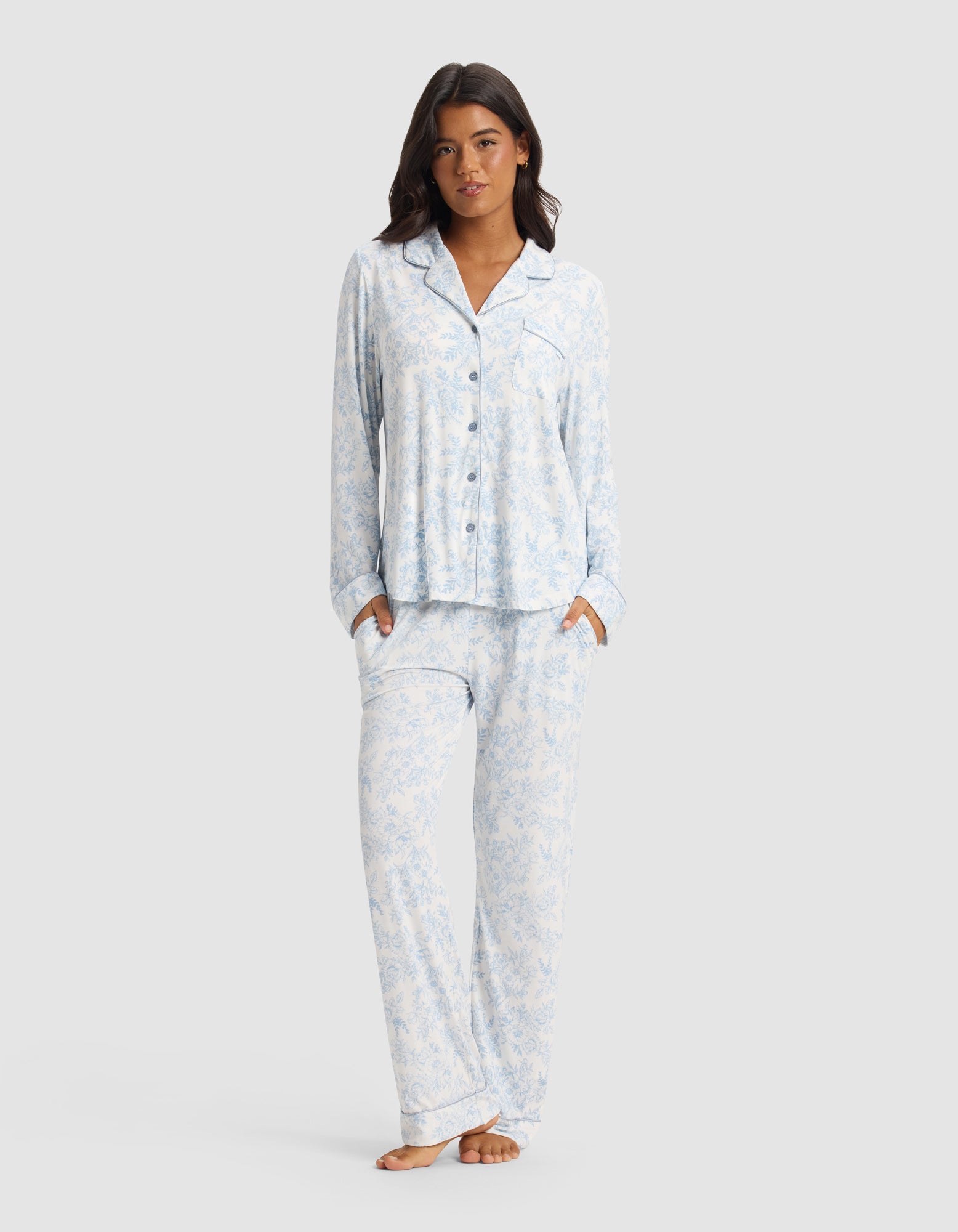 Women's Bamboo Stretch-Knit Long Sleeve Pajama Set - Image 62