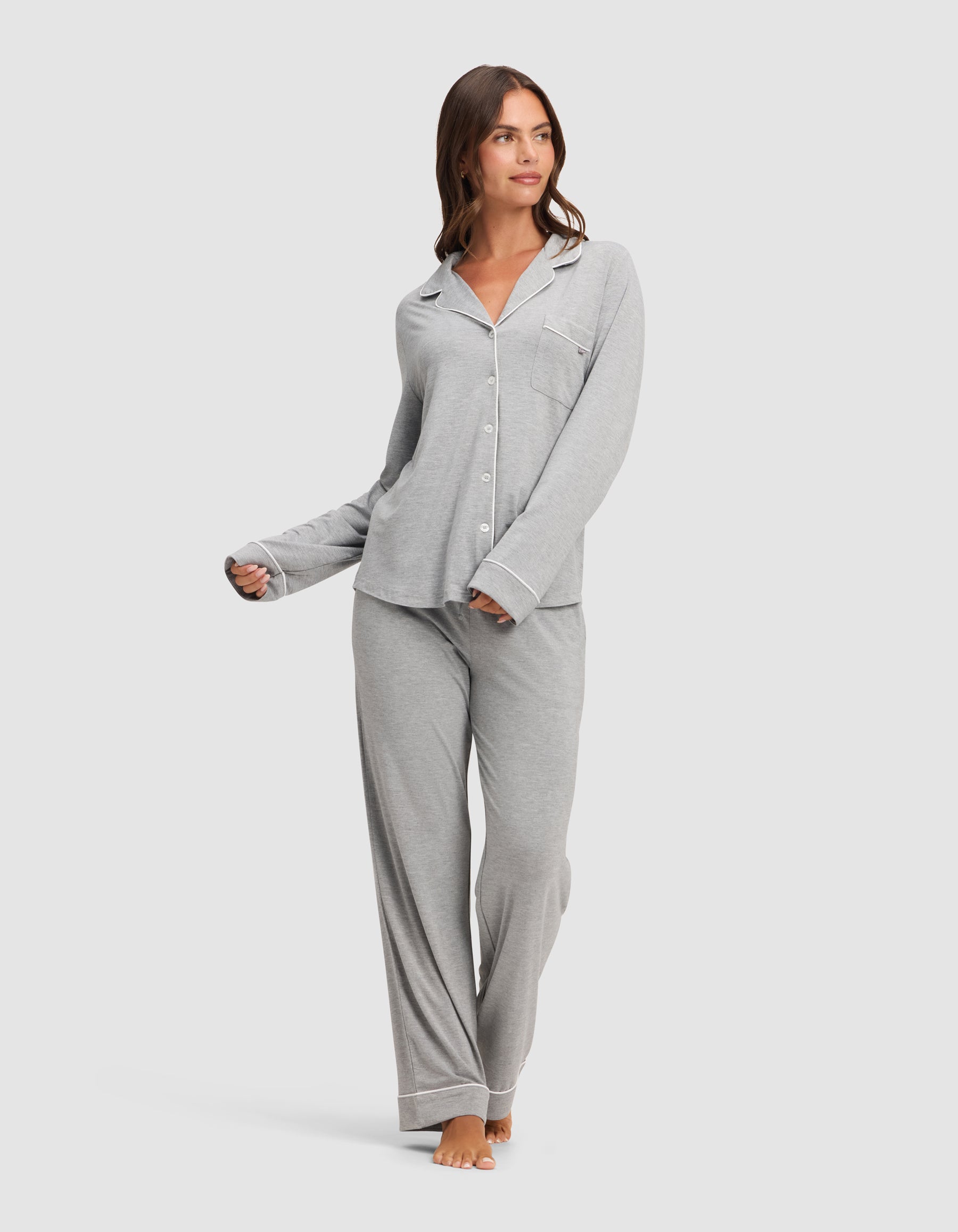 Women's Bamboo Stretch-Knit Long Sleeve Pajama Top - Image 47
