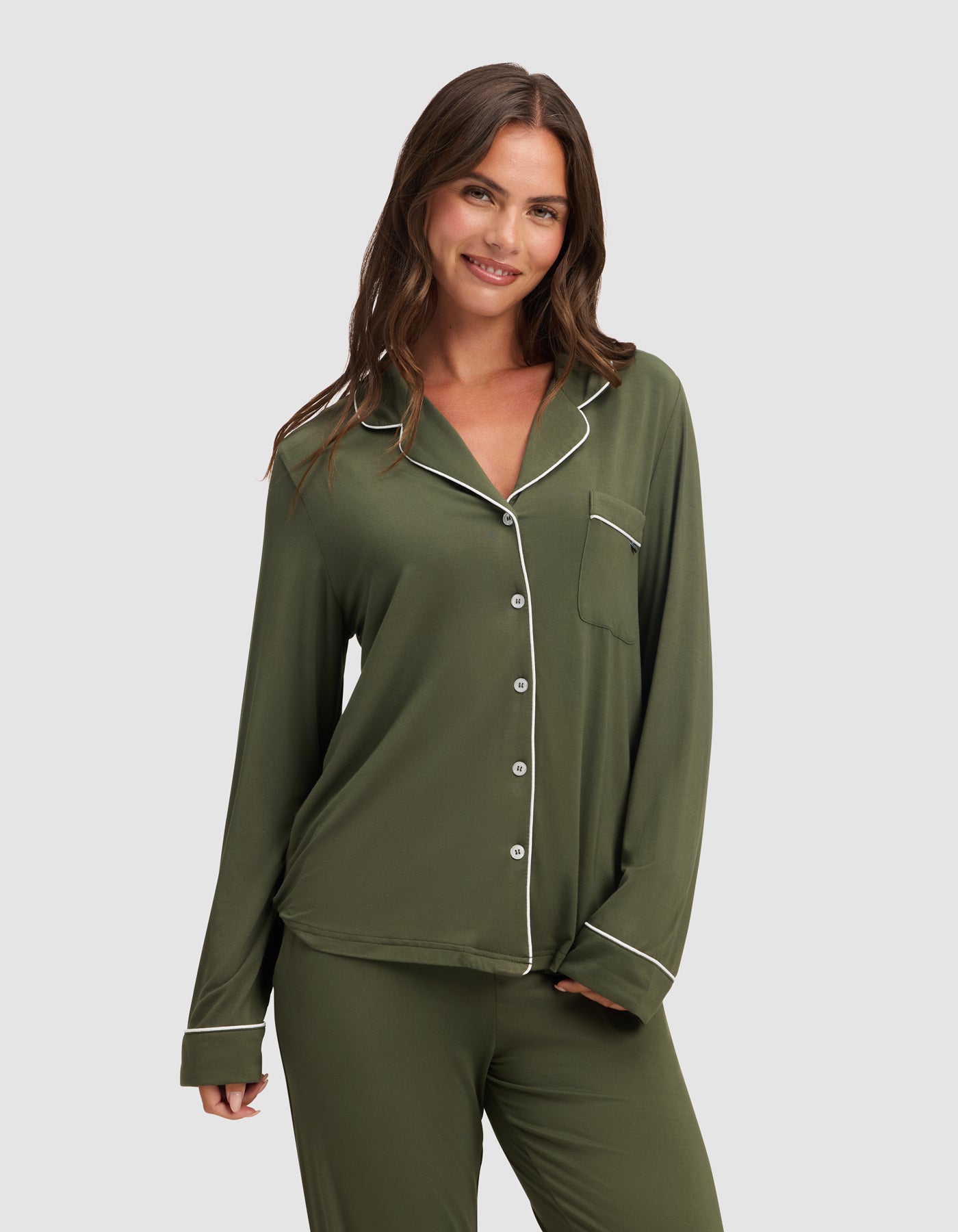 Women's Bamboo Stretch-Knit Long Sleeve Pajama Top - Image 60