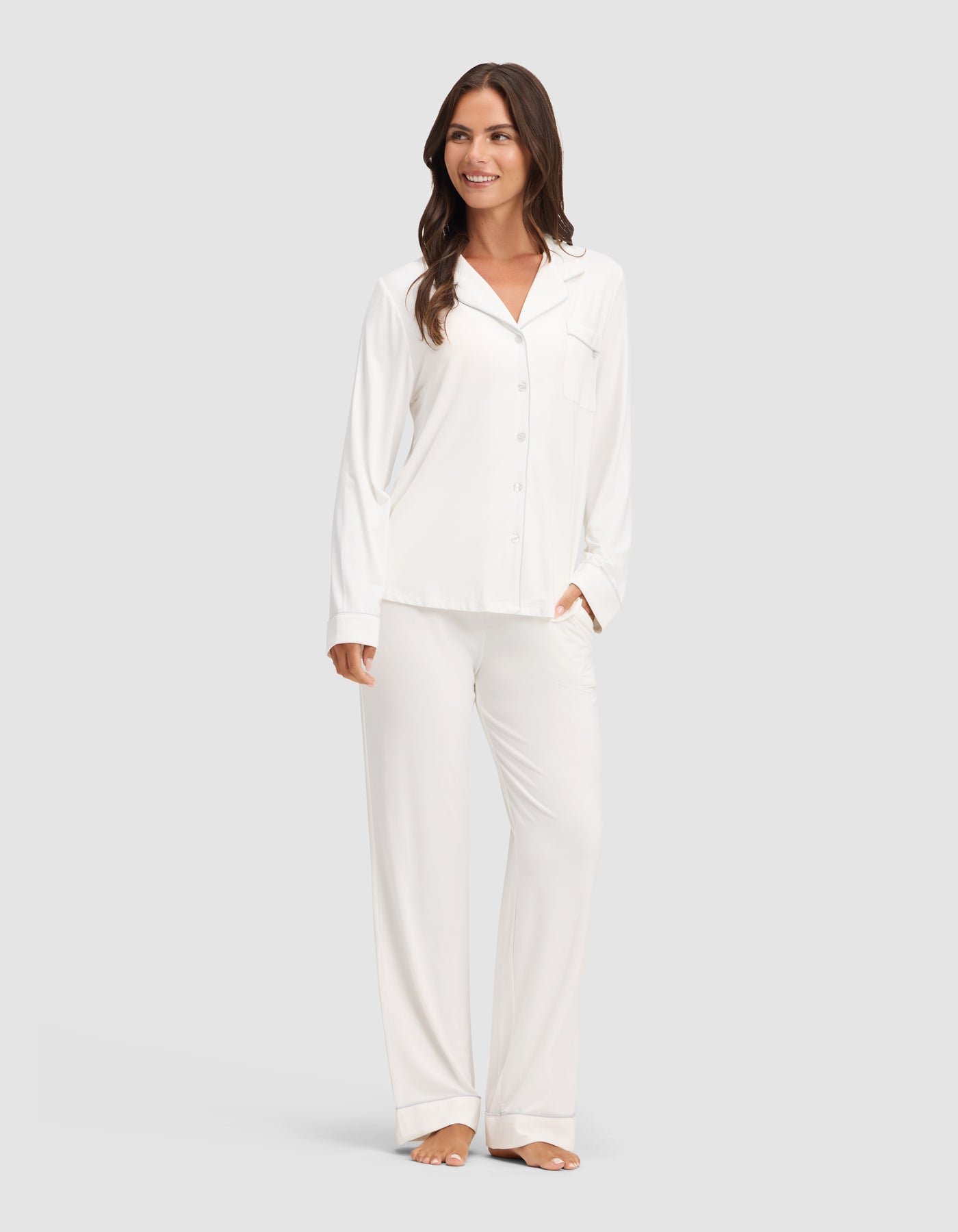 Women's Bamboo Stretch-Knit Long Sleeve Pajama Set - Image 31