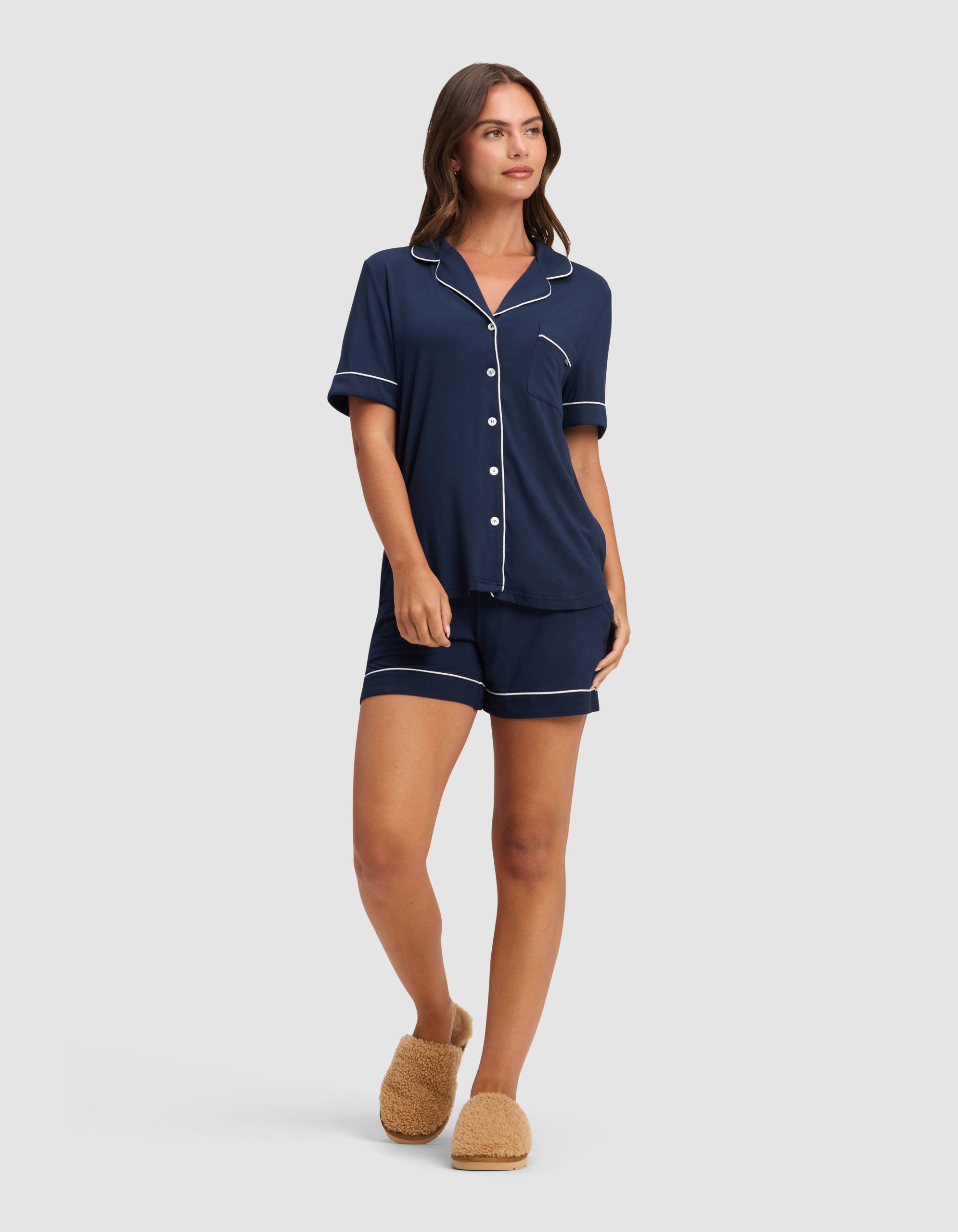 Women's Bamboo Stretch-Knit Short Sleeve Pajama Set - Image 34