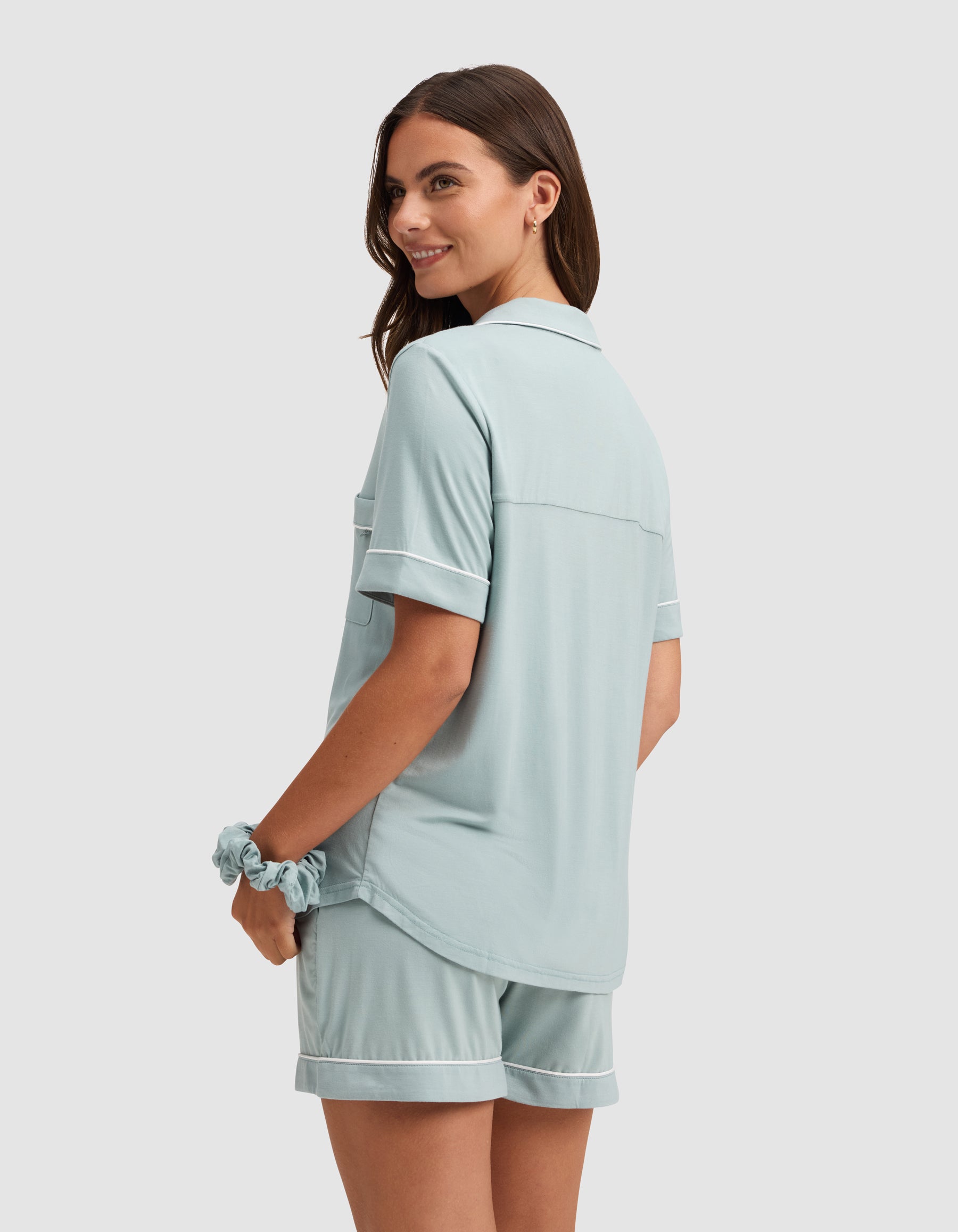 Women's Bamboo Stretch-Knit Short Sleeve Pajama Top - Image 38