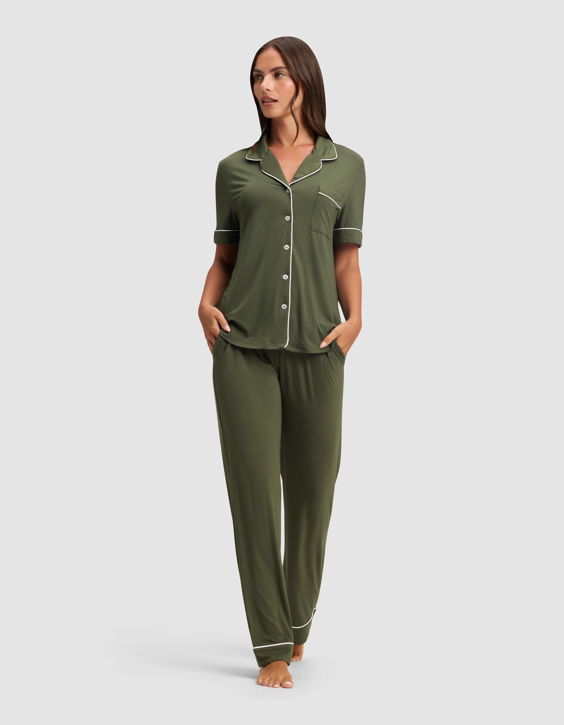 Women's Bamboo Stretch-Knit Short Sleeve Pajama Top - Image 35